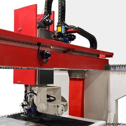 HUALONG HKNC-650J corte e jato de alta eficiência máquina de corte de pedra CNC SawJet de 5 eixos com serra de ponte e jato de água