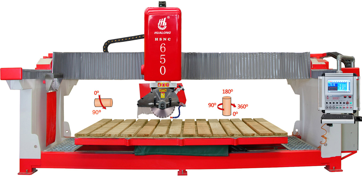 Hualong HSNC-650 3 eixos CNC Bridge Stone Cutting Machine adequado para processamento de bancada com pia.